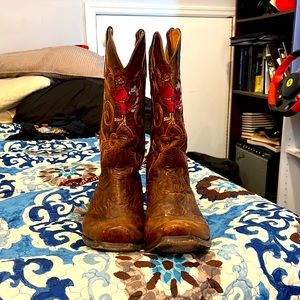 Slightly used Virginia Tech Hokies, cowboy boots